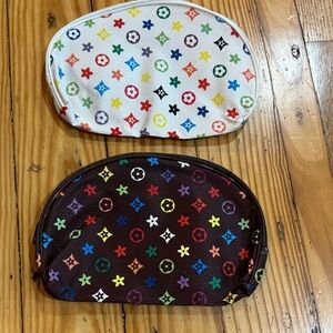 NWOT  bundle of 2 Colorful Patterned makeup bags
